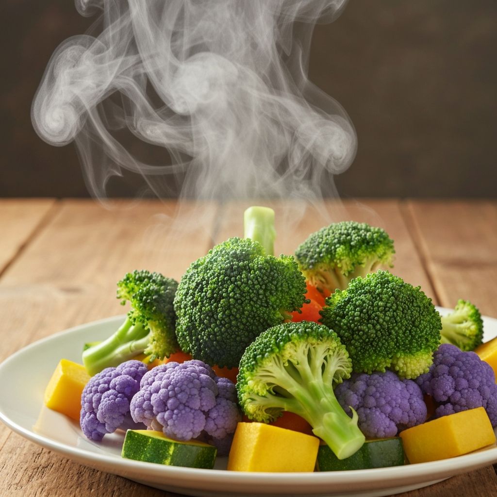 Steamed vegetables in Anyday cookware